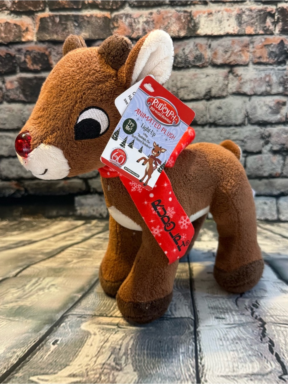 Dan Dee Animated Rudolph The Red Nose Reindeer 60th Anniversary Plush NWT